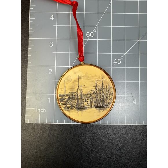 Barlow Scrimshaw Sea Port Tall Ship Christmas Ornament - Picture 6 of 6